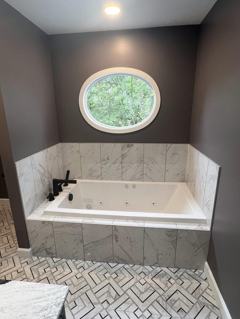 Luxury bathroom remodel with marble jetted tub Pike Road AL